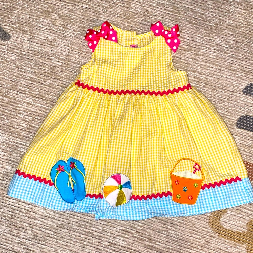 Yellow Beach Theme Dress 24m NWOT